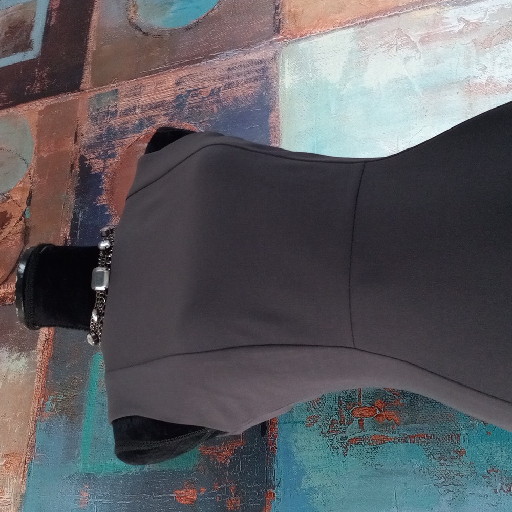 Calvin Klein Charcoal Grey Sleeveless Midi Dress Bodycon Dress Size 2 - Picture 7 of 14